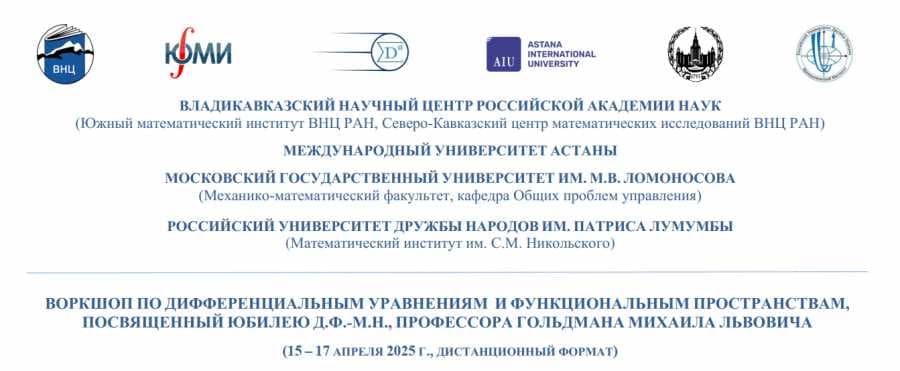 Международный воркшоп по дифференциальным уравнениям и функциональным пространствам, посвященный юбилею профессора Михаила Львовича Голдмана — 1